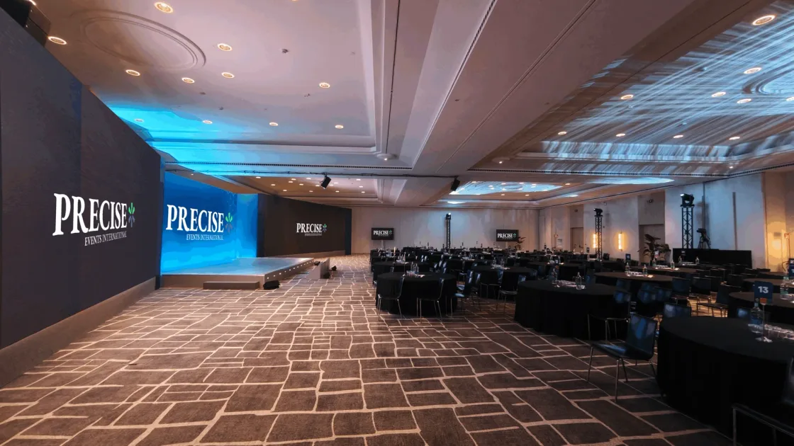 The Barcelona Sales Conference room, where PRECISE also provided a customised registration app.